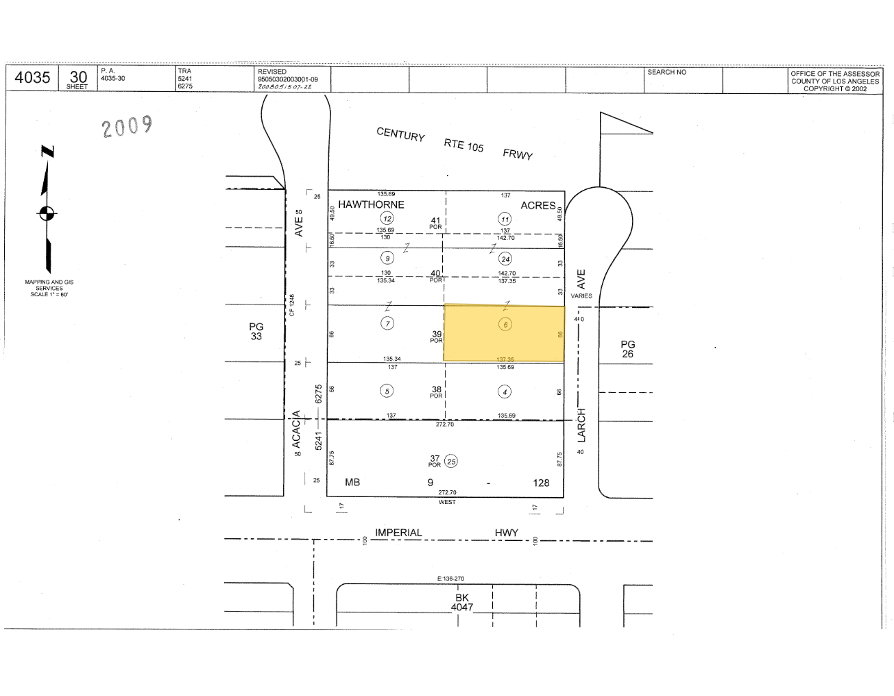 11319 Larch Ave, Inglewood, CA à vendre Plan cadastral- Image 1 de 2
