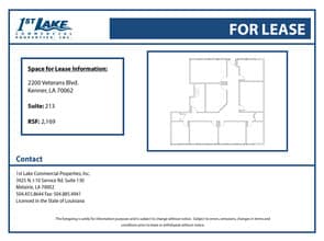 2200 Veterans Memorial Blvd, Kenner, LA à louer Plan d’étage- Image 1 de 1