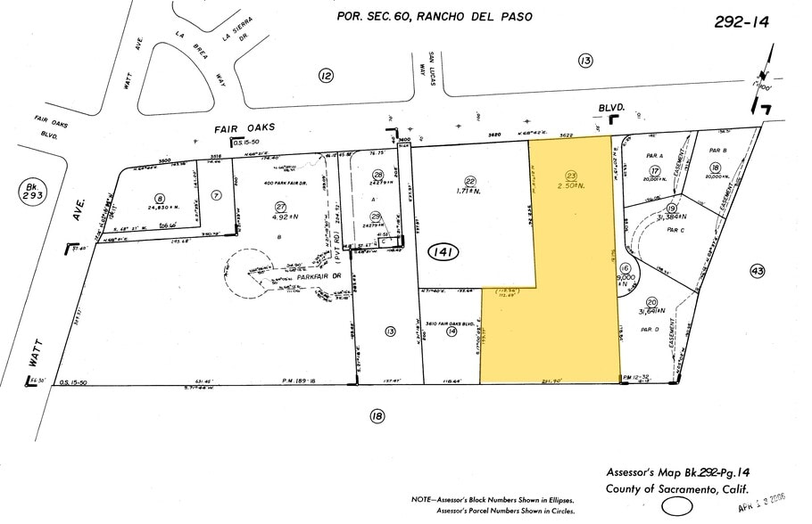 3626 Fair Oaks Blvd, Sacramento, CA for lease - Plat Map - Image 2 of 2