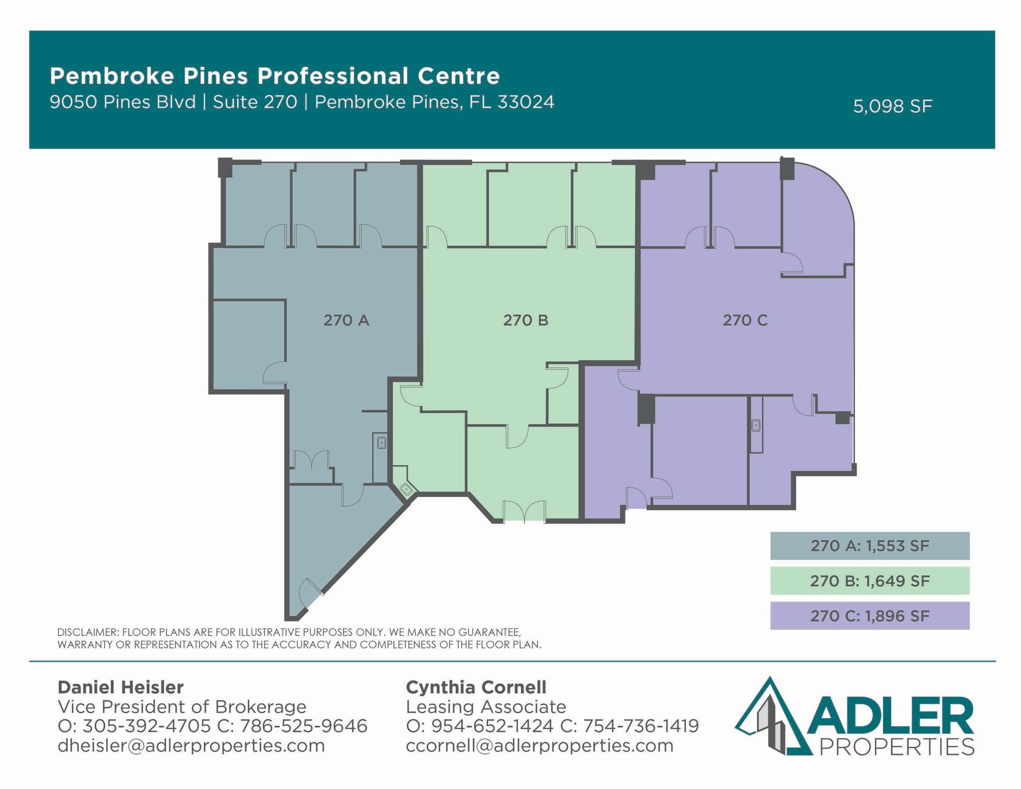 9050 Pines Blvd, Pembroke Pines, FL à louer Plan d’étage- Image 1 de 1