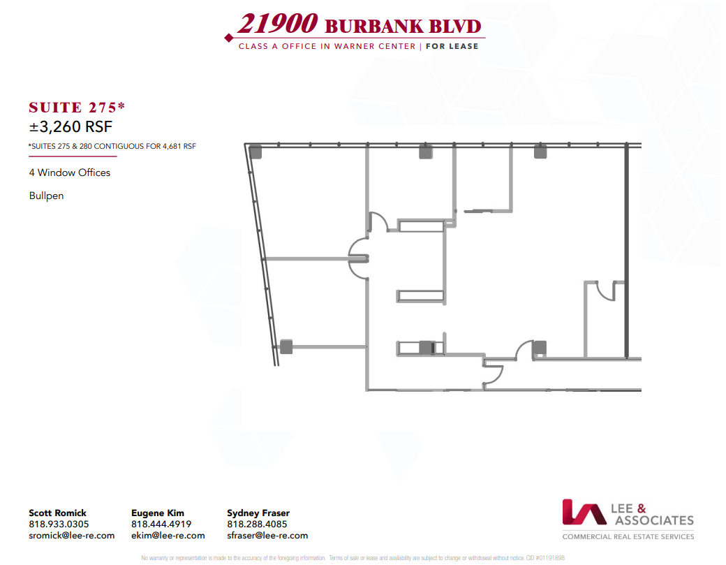 21900 Burbank, Woodland Hills, CA à louer Plan d’étage- Image 1 de 1