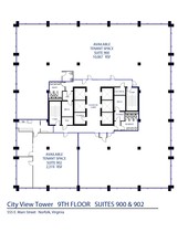 555 E Main St, Norfolk, VA à louer Plan d’étage- Image 1 de 1