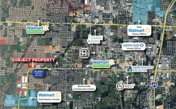 SW Regional Airport Blvd, Bentonville, AR - Aerial  map view