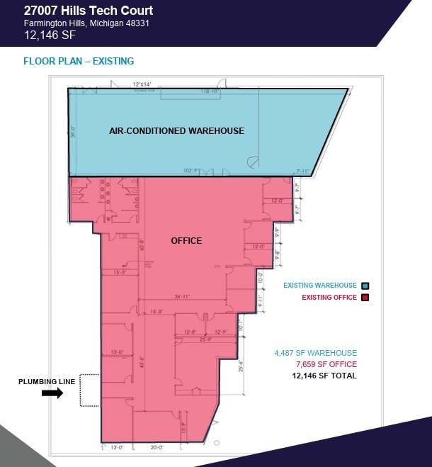 27003-27007 Hills Tech Ct, Farmington Hills, MI for lease Floor Plan- Image 1 of 4