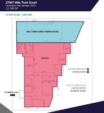 27003-27007 Hills Tech Ct, Farmington Hills, MI for lease Floor Plan- Image 1 of 4