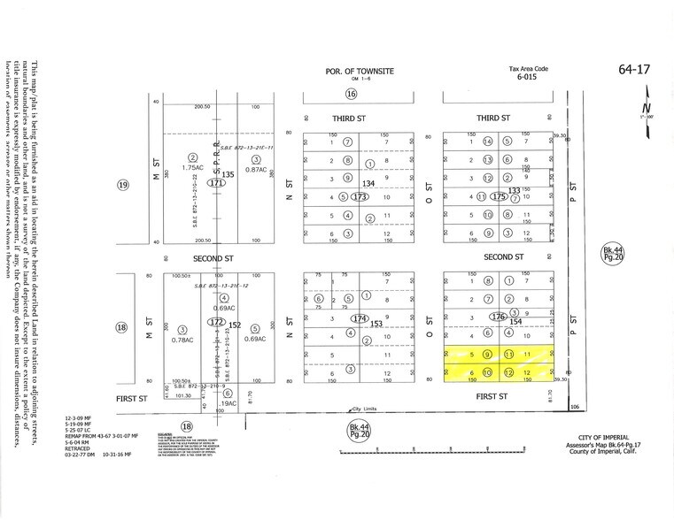 P Street, Imperial, CA à vendre - Plan cadastral - Image 2 de 2