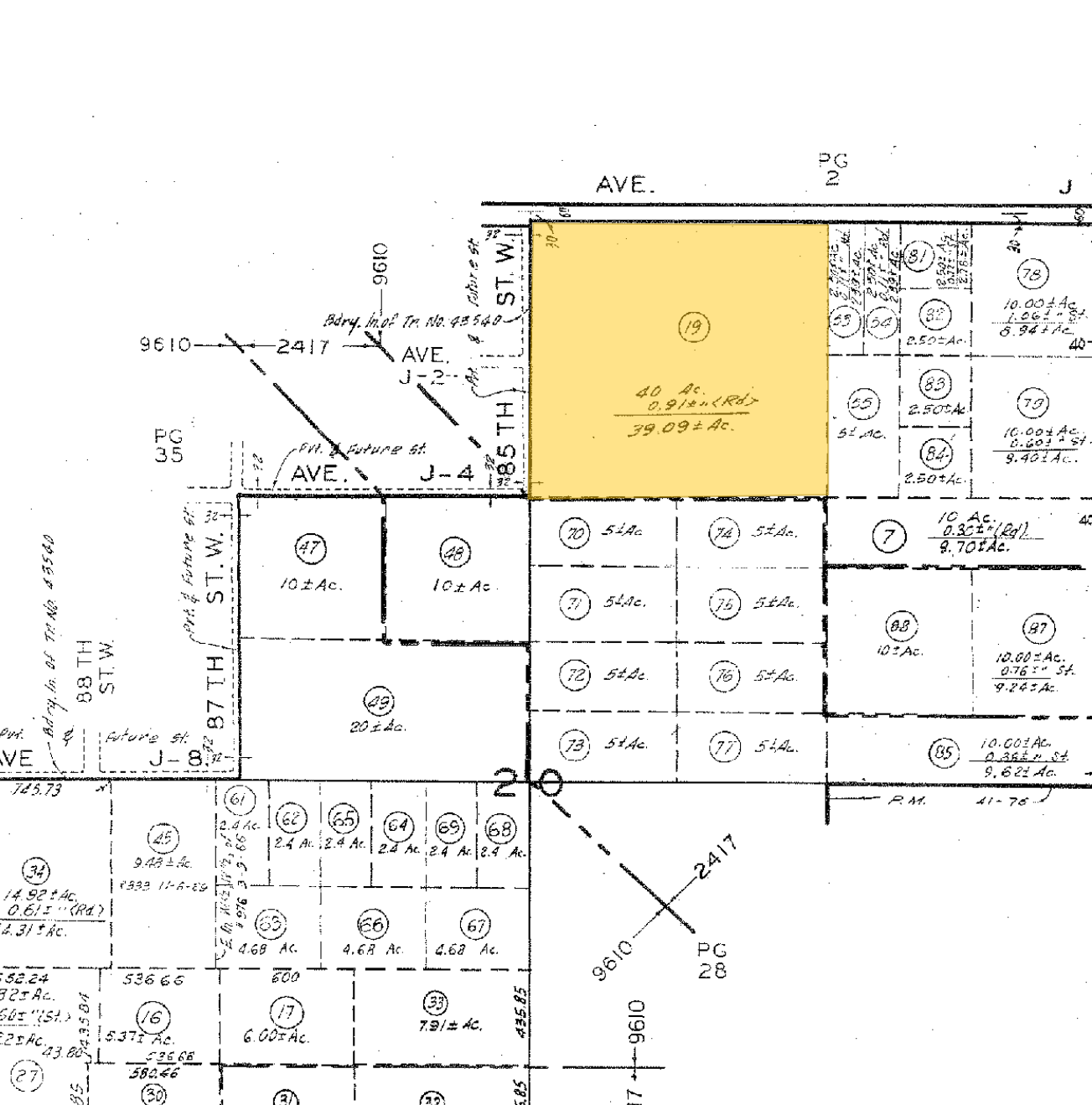 8500 W J Ave, Del Sur, CA for sale Plat Map- Image 1 of 2