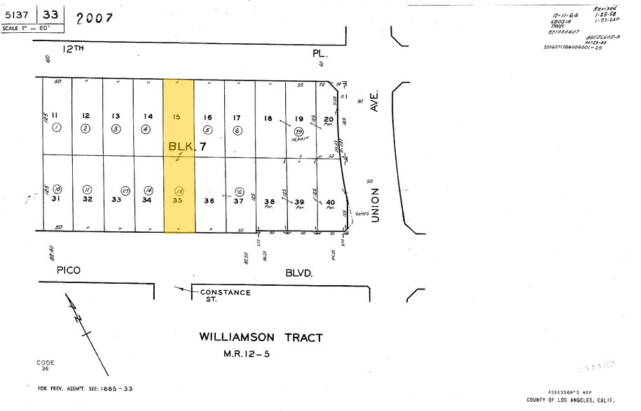 1625 W Pico Blvd, Los Angeles, CA à louer - Plan cadastral - Image 3 de 3