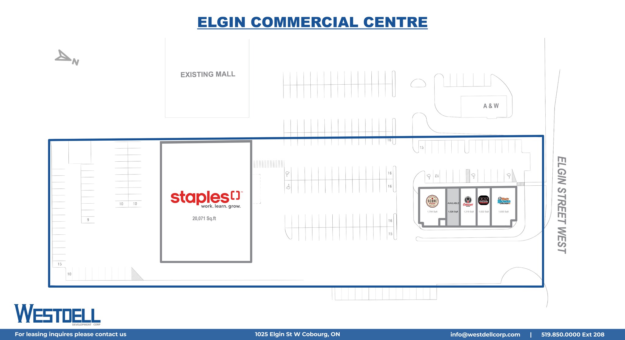 1025 Elgin St W, Cobourg, ON à louer Plan de site- Image 1 de 7