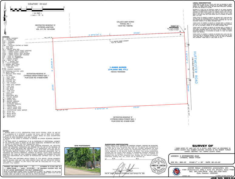 Huffmeister Rd, Cypress, TX à vendre - Plan de site - Image 3 de 3