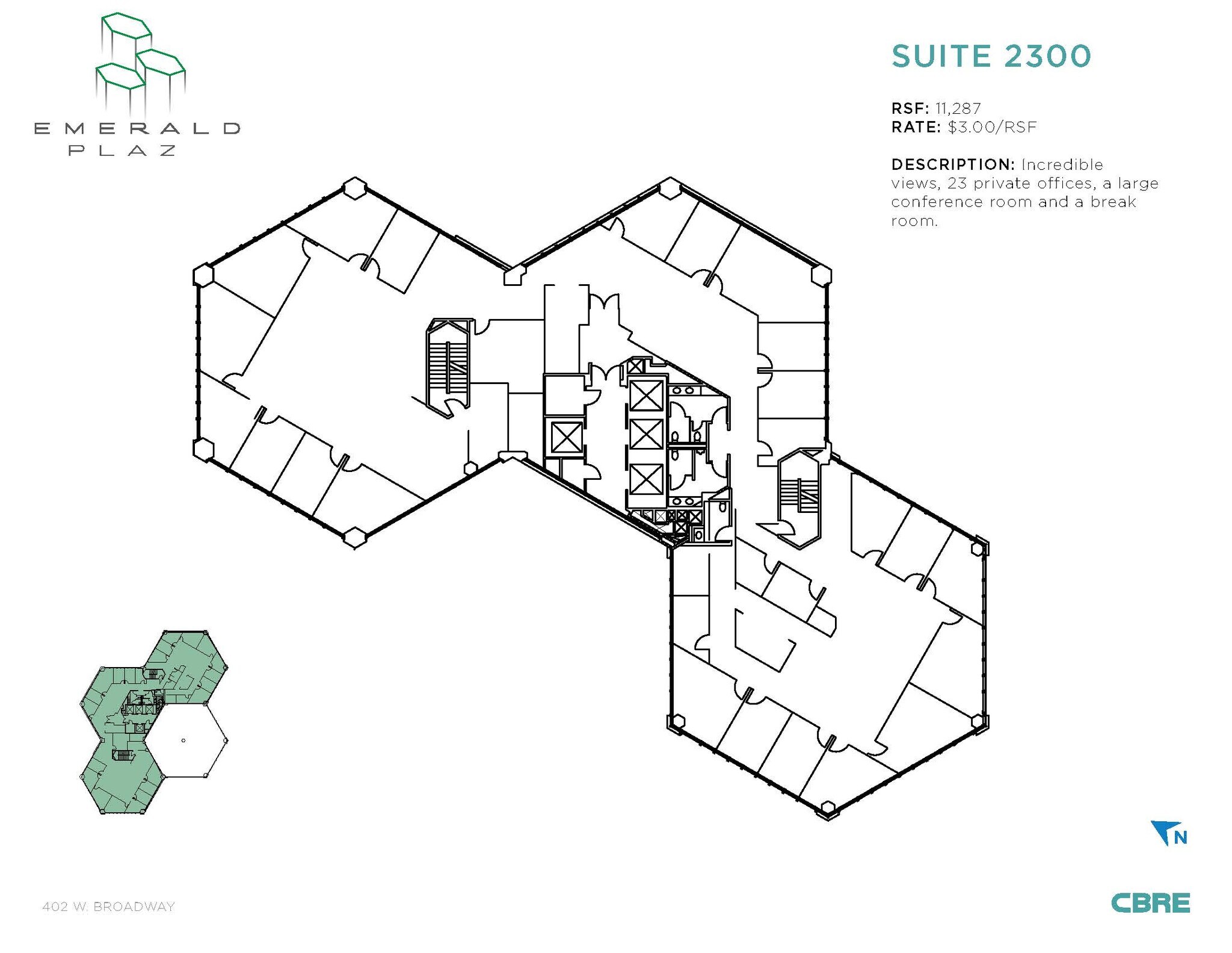 402 W Broadway, San Diego, CA for lease Floor Plan- Image 1 of 1