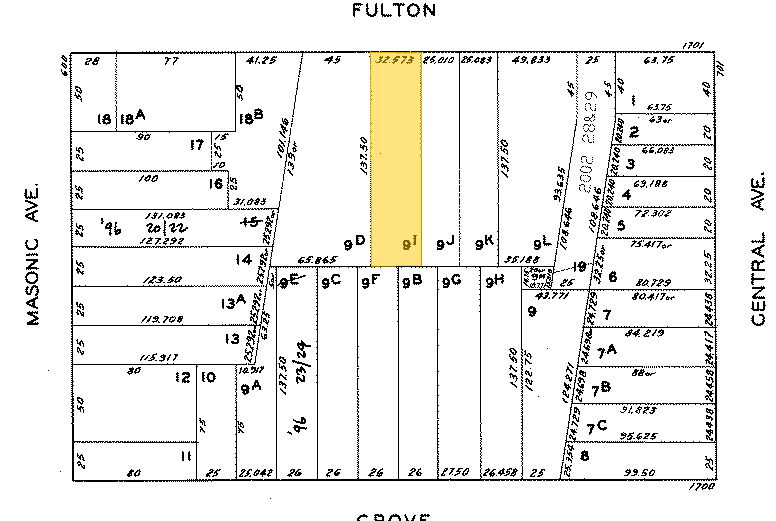 1751 Fulton St, San Francisco, CA à vendre - Plan cadastral - Image 1 de 1