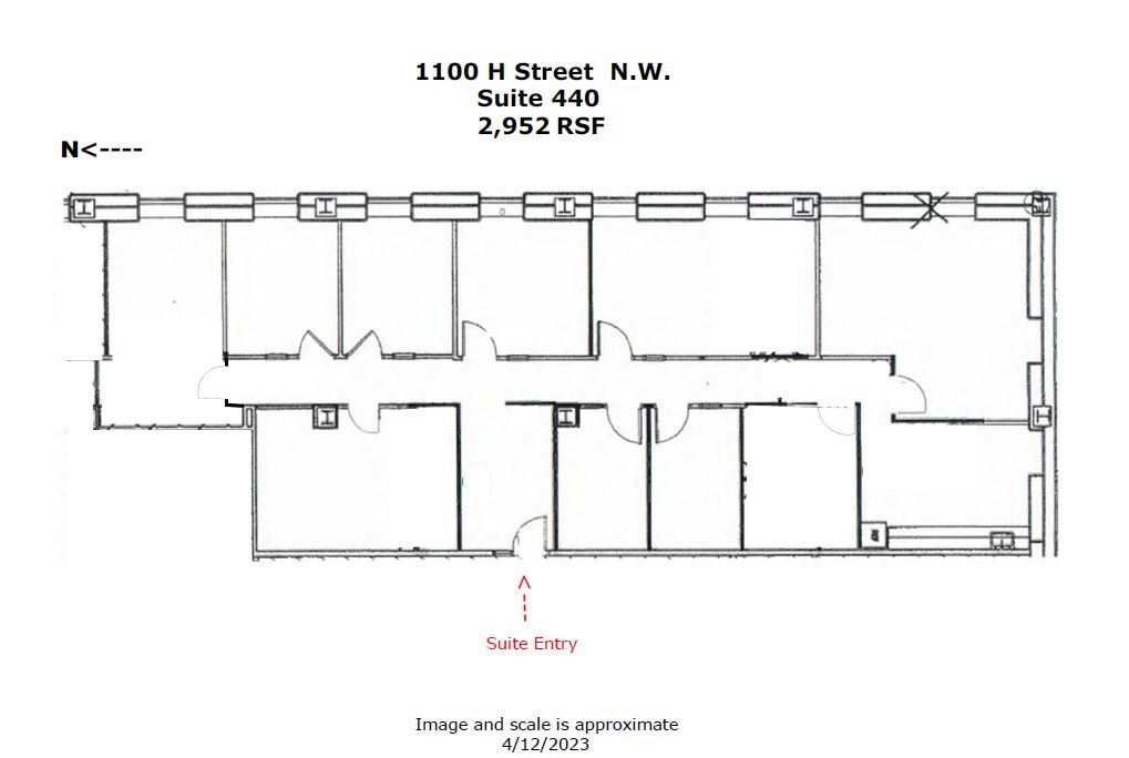 1100 H St NW, Washington, DC à louer Plan d’étage- Image 1 de 9