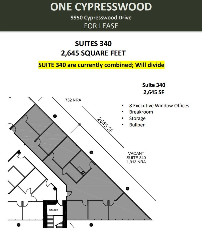 9950 Cypresswood Dr, Houston, TX for lease Floor Plan- Image 1 of 2