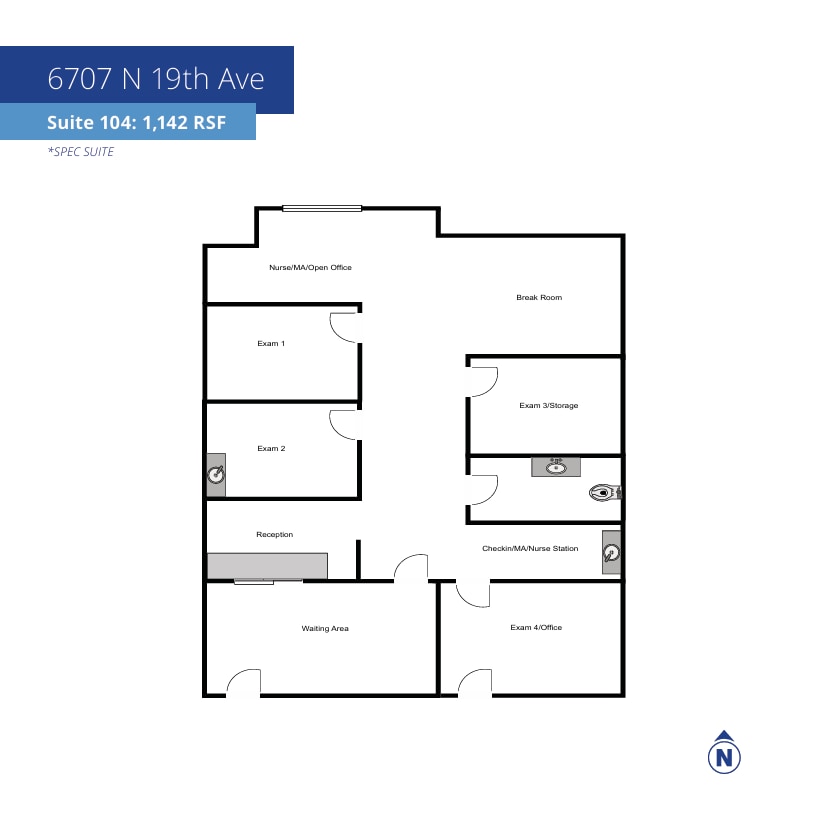 6707 N 19th Ave, Phoenix, AZ à louer Plan d’étage- Image 1 de 1