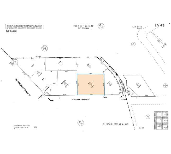 1575 E Ontario Ave, Corona, CA for sale - Plat Map - Image 3 of 3