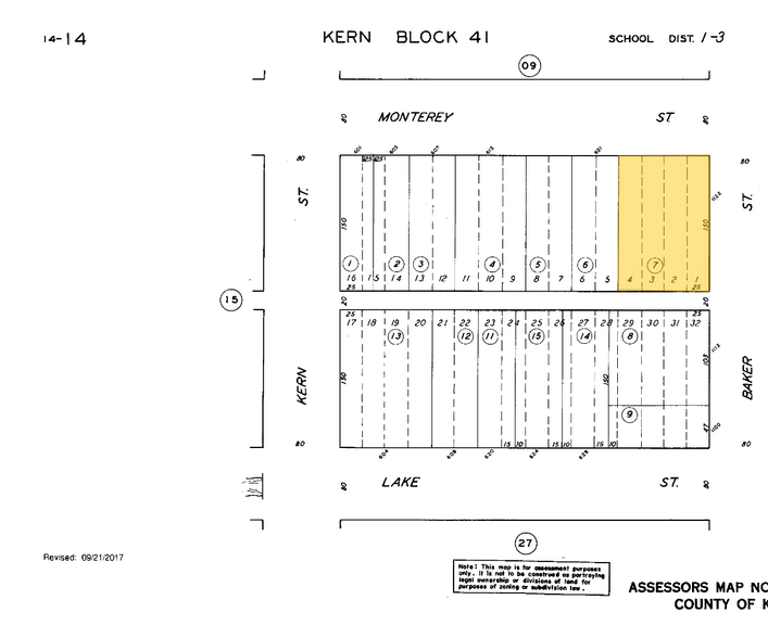 1112 Baker St, Bakersfield, CA for sale - Plat Map - Image 2 of 2