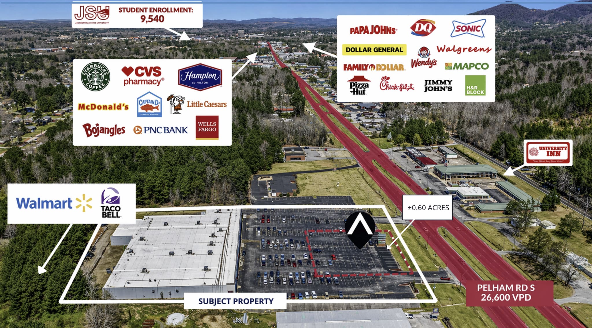 1555 Pelham Rd S, Jacksonville, AL for lease Primary Photo- Image 1 of 5