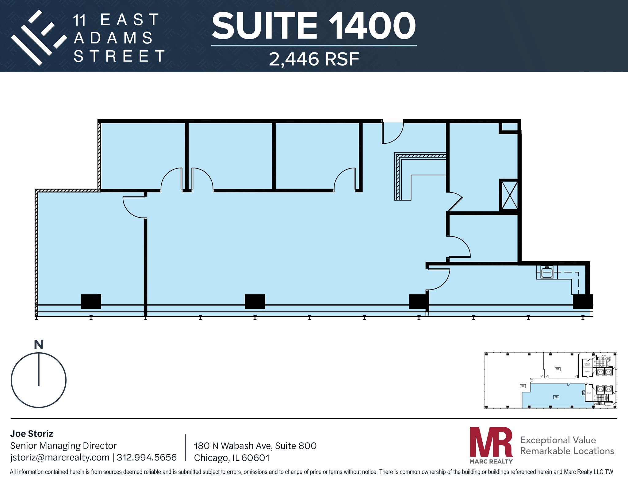 11 E Adams St, Chicago, IL à louer Plan d’étage- Image 1 de 7