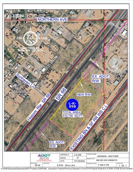 SE Side of 66 NW of BNSF Railroad sr, Kingman, AZ à vendre - Plan de site - Image 2 de 2