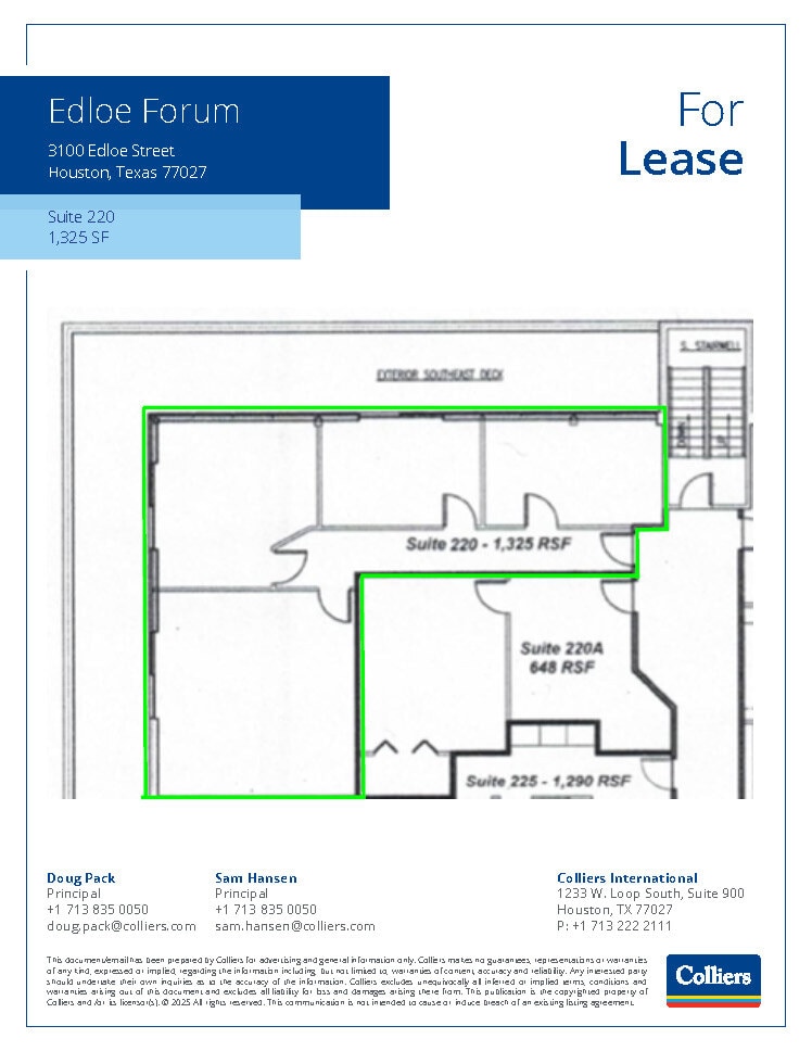 3100 Edloe St, Houston, TX à louer Plan d’étage- Image 1 de 1