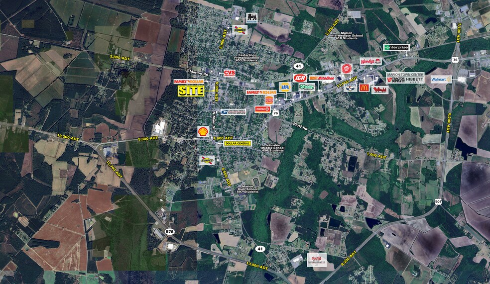 307 N Main St, Marion, SC à vendre - Aérien - Image 3 de 4