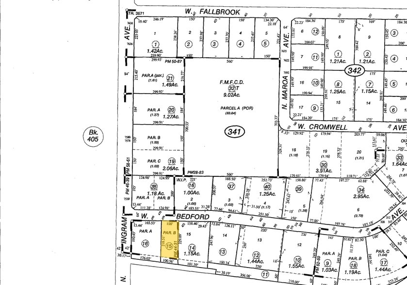 426 W Bedford Ave, Fresno, CA for lease - Plat Map - Image 2 of 4