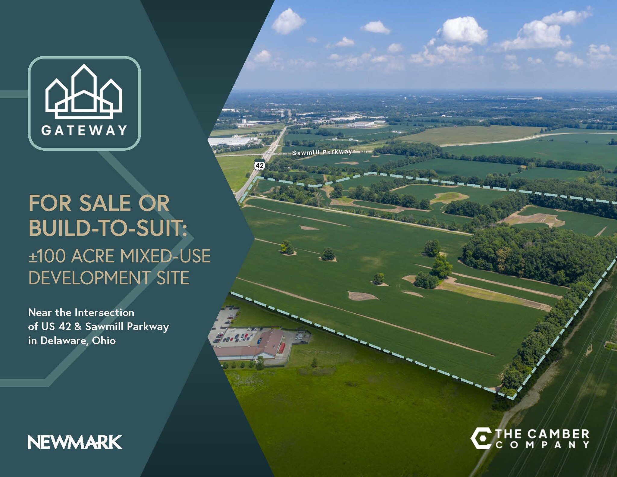US 42 & Sawmill Pky, Delaware, OH for sale Aerial- Image 1 of 4