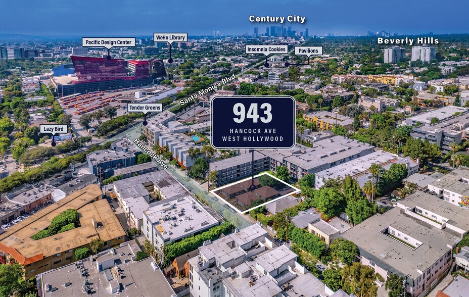 943 Hancock Ave, West Hollywood, CA à vendre - Aérien - Image 1 de 12