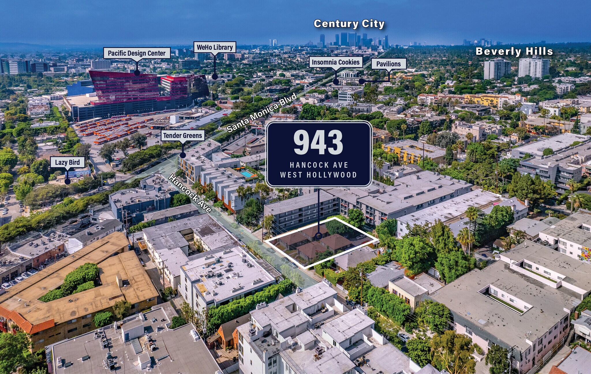943 Hancock Ave, West Hollywood, CA à vendre Aérien- Image 1 de 13