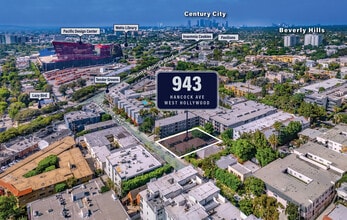 943 Hancock Ave, West Hollywood, CA - AERIAL  map view - Image1
