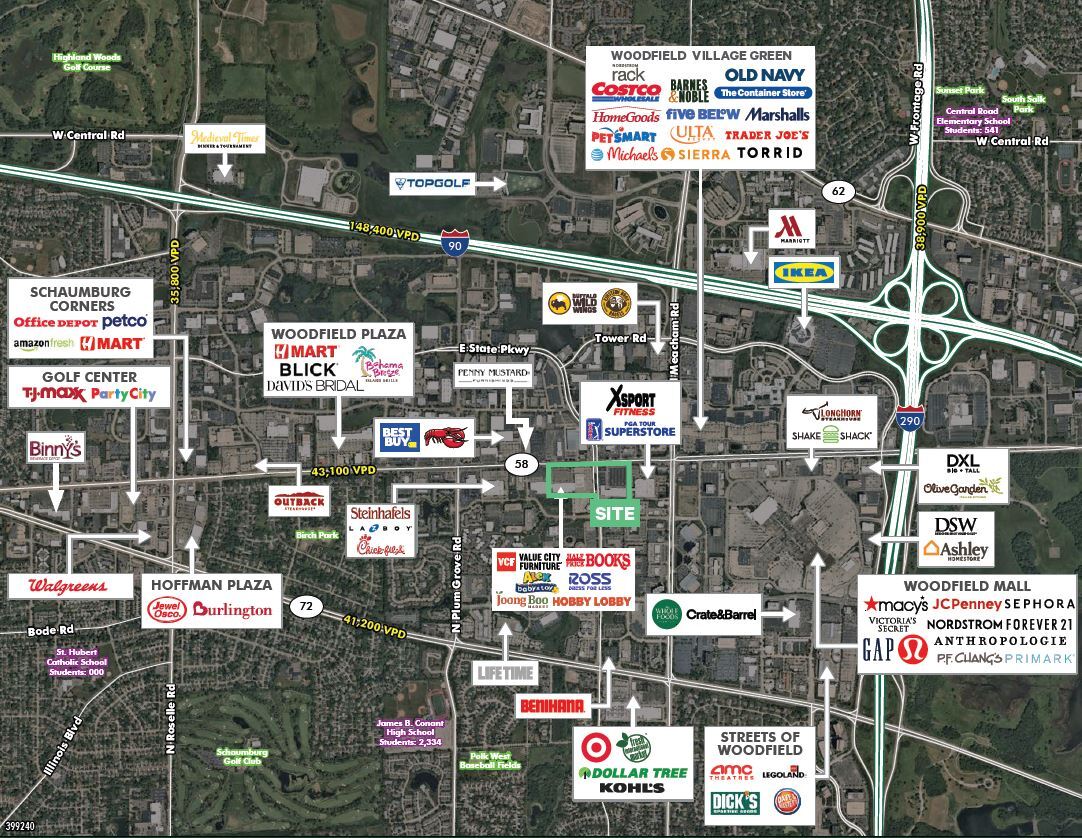 1025-1255 E Golf Rd, Schaumburg, IL à louer Aérien- Image 1 de 3