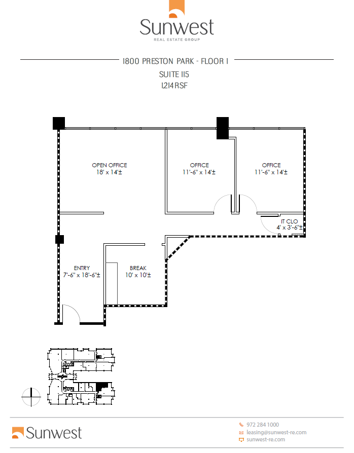 1800 Preston Park Blvd, Plano, TX à louer Plan d  tage- Image 1 de 1