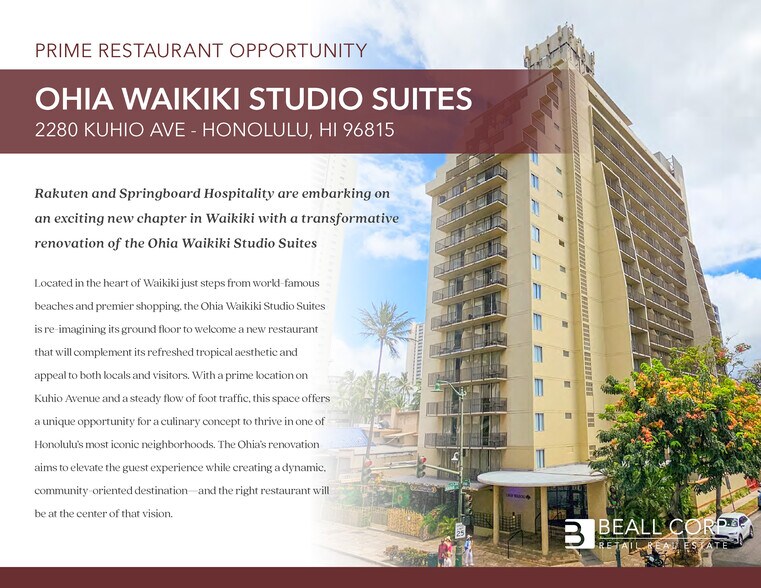 2280 Kuhio Ave, Honolulu, HI à louer - Photo du bâtiment - Image 1 de 6