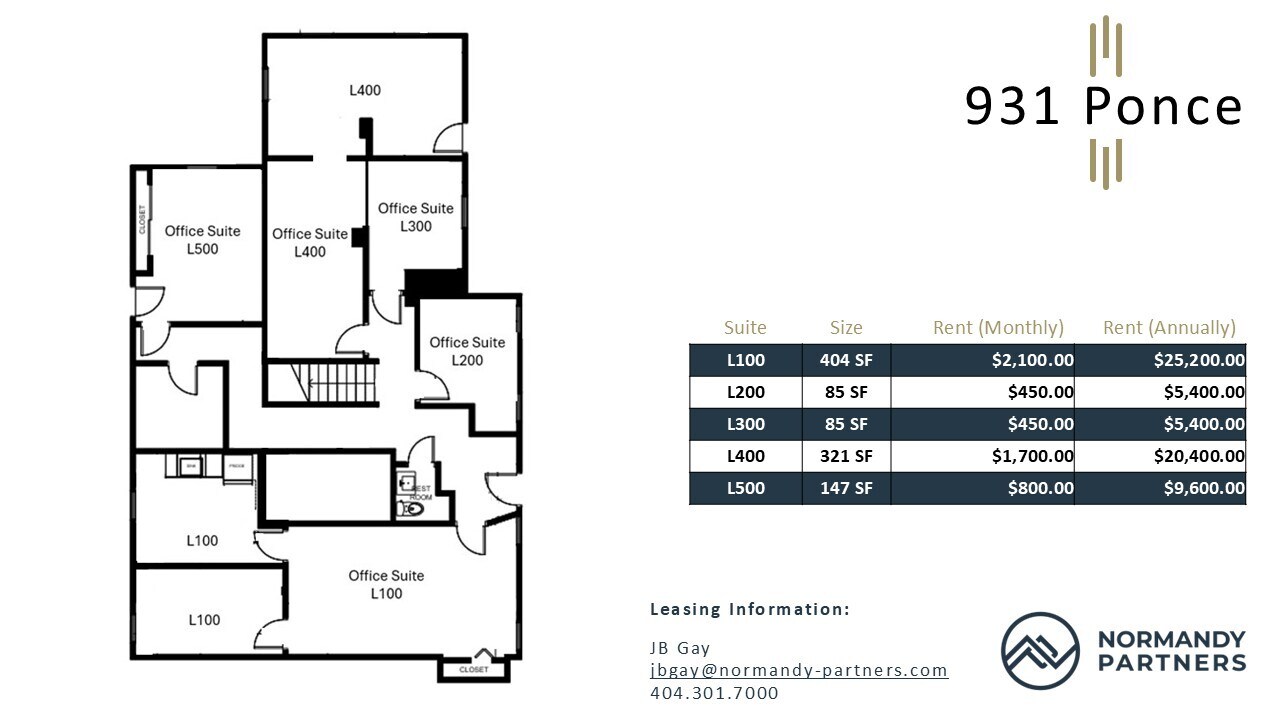 931 Ponce de Leon Ave NE, Atlanta, GA for lease Floor Plan- Image 1 of 1