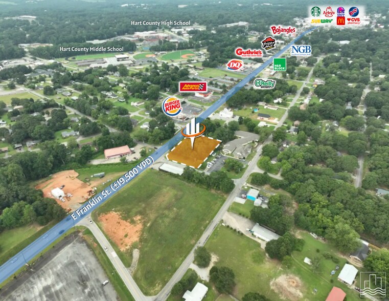 811 E Franklin St, Hartwell, GA à louer - Aérien - Image 3 de 3