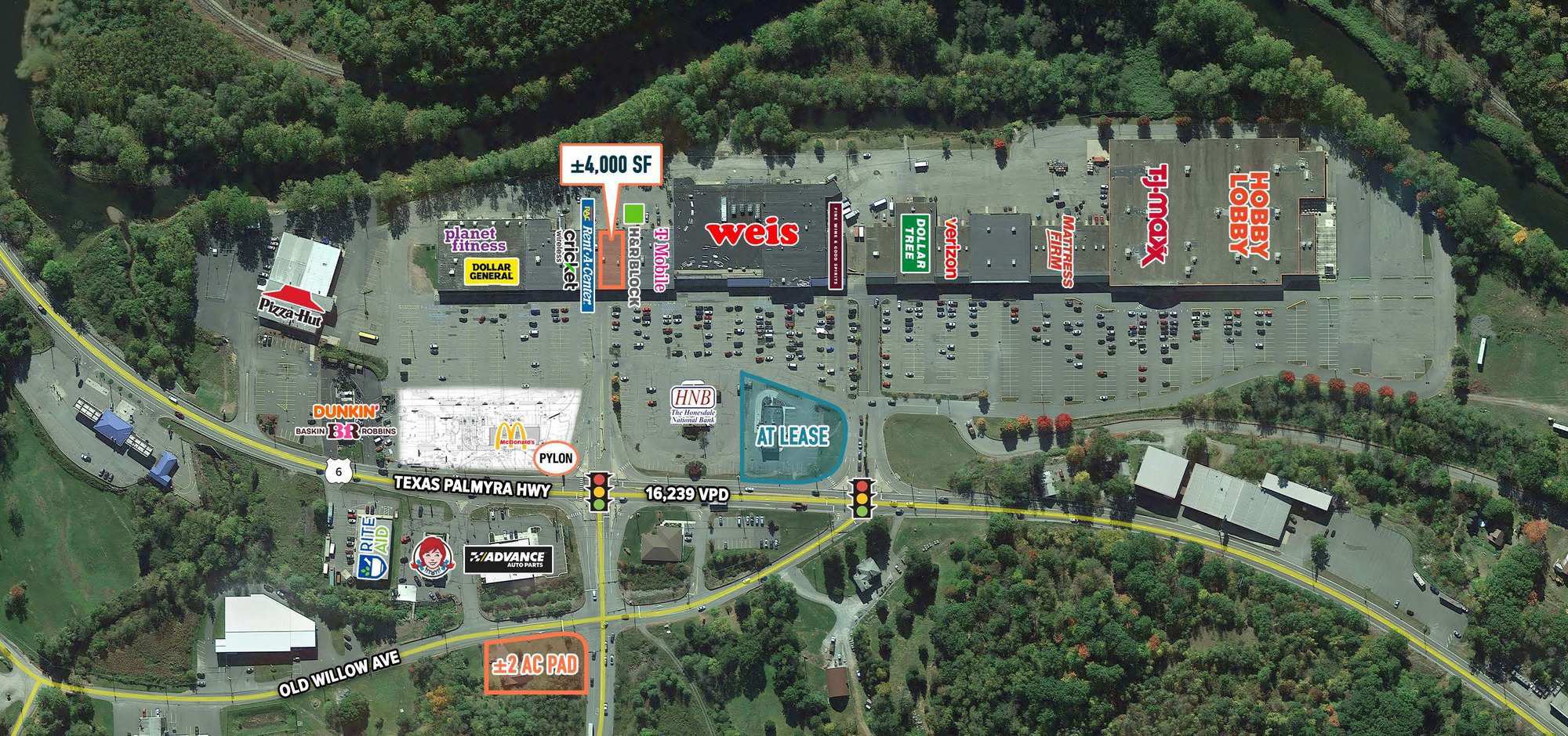 1199 Texas Palmyra Hwy, Honesdale, PA for lease Aerial- Image 1 of 4