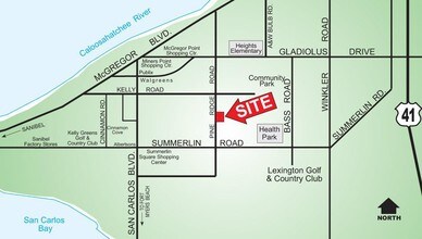 16121 Pine Ridge Rd, Fort Myers, FL - AERIAL  map view