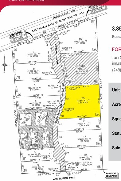 Research Dr, Canton Township, MI à vendre - Plan de site - Image 2 de 3