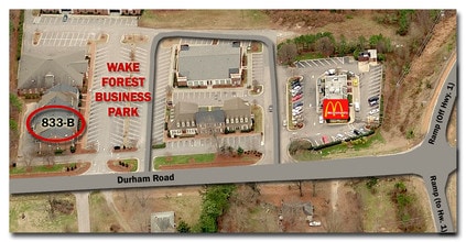 833 Durham Rd, Wake Forest, NC - Aerial map view