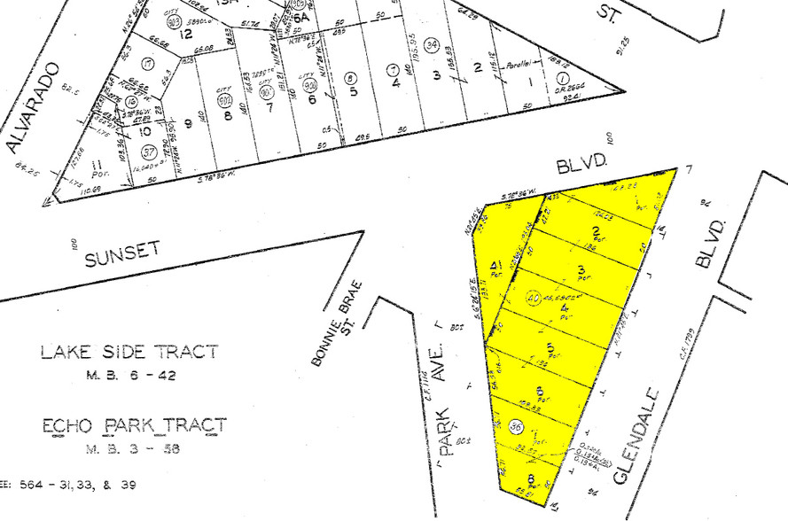 1910 W Sunset Blvd, Los Angeles, CA for lease - Plat Map - Image 2 of 6