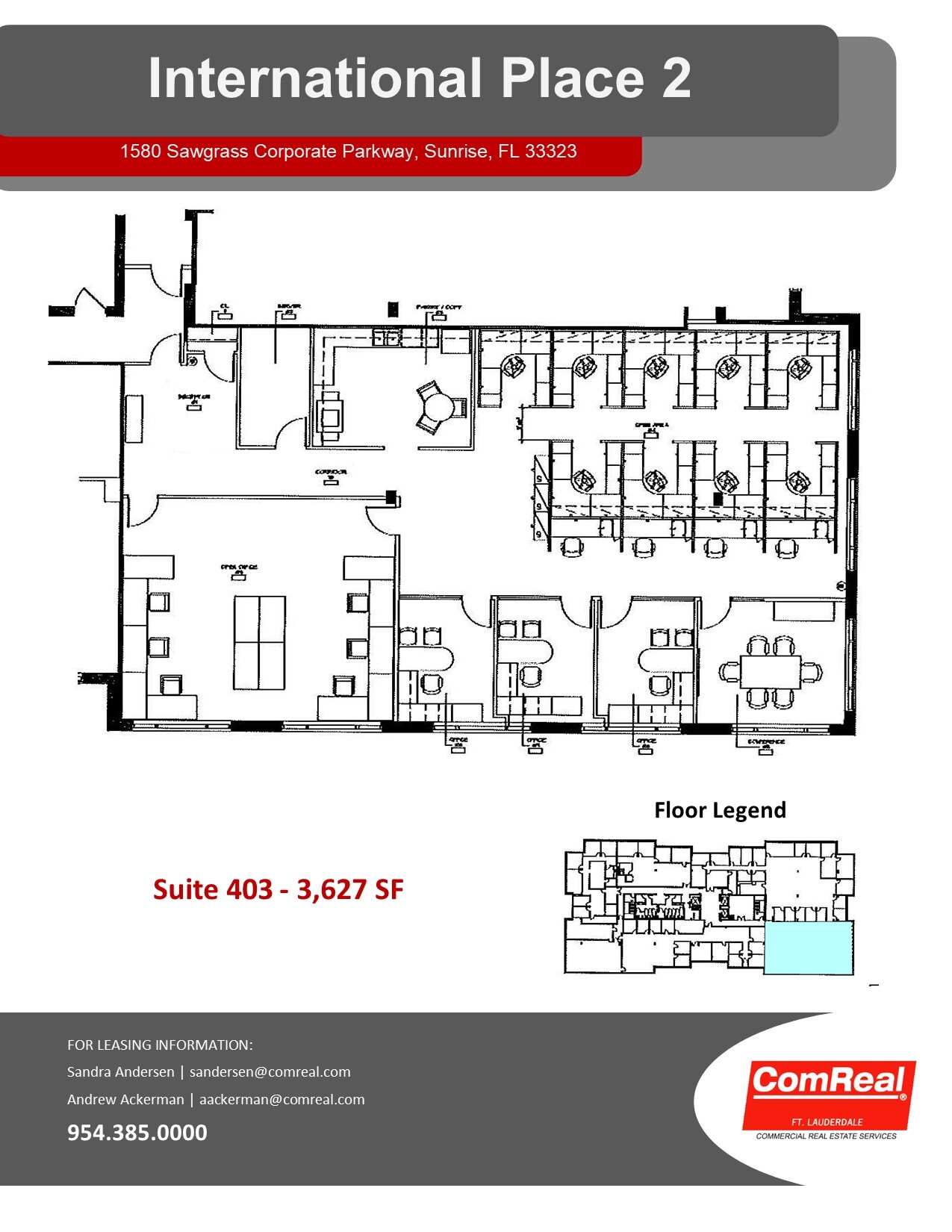 1580 Sawgrass Corporate Pky, Sunrise, FL à louer Plan d’étage- Image 1 de 2