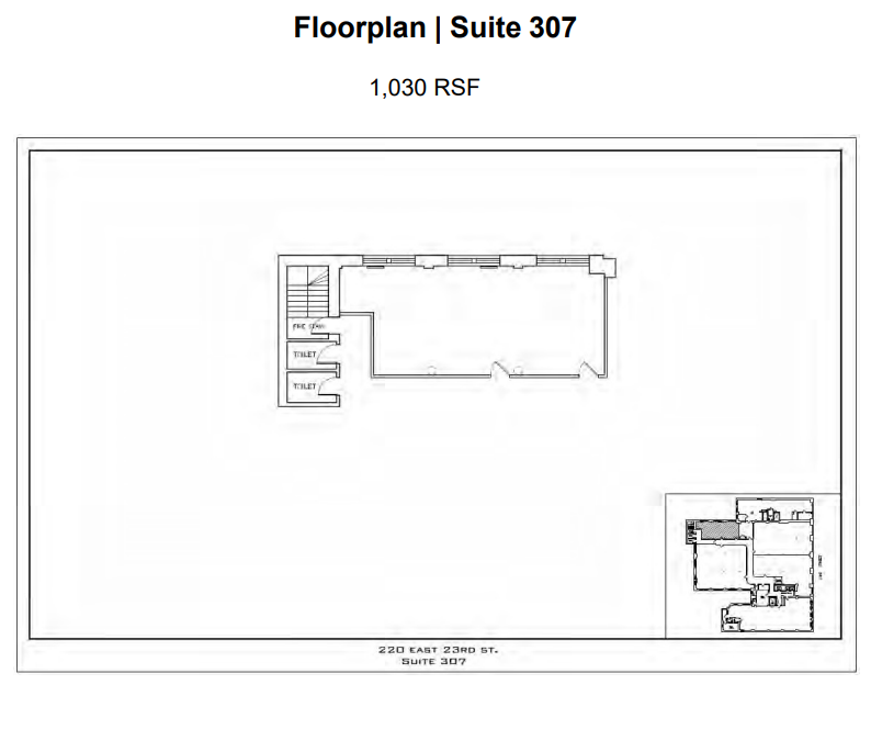 220 E 23rd St, New York, NY à louer Plan d’étage- Image 1 de 3