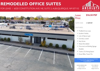 Plus de détails pour 6020 Constitution Ave NE, Albuquerque, NM - Bureau/Commerce de détail à louer