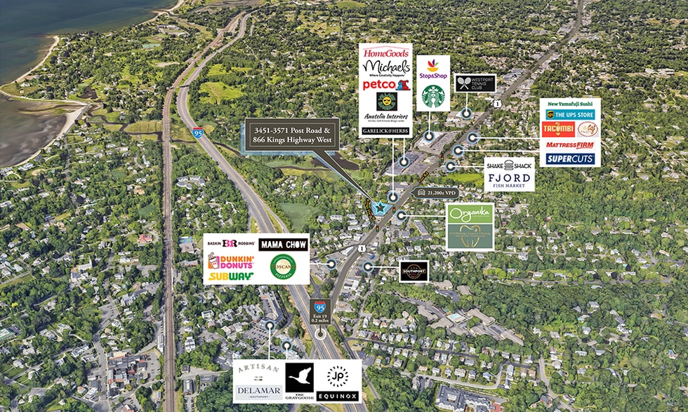 3541 Post Rd, Southport, CT à louer - Aérien - Image 2 de 3