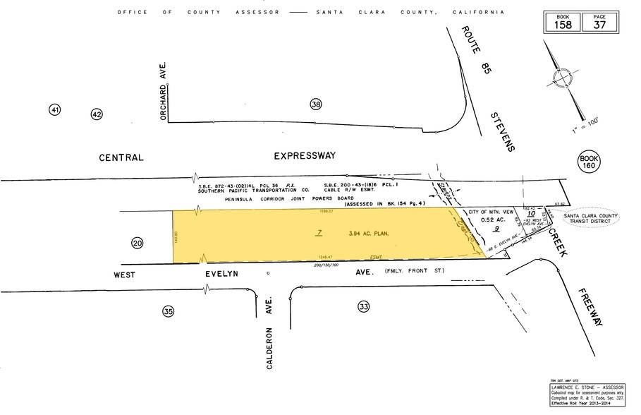 100 W Evelyn Ave, Mountain View, CA à vendre - Plan cadastral - Image 1 de 1