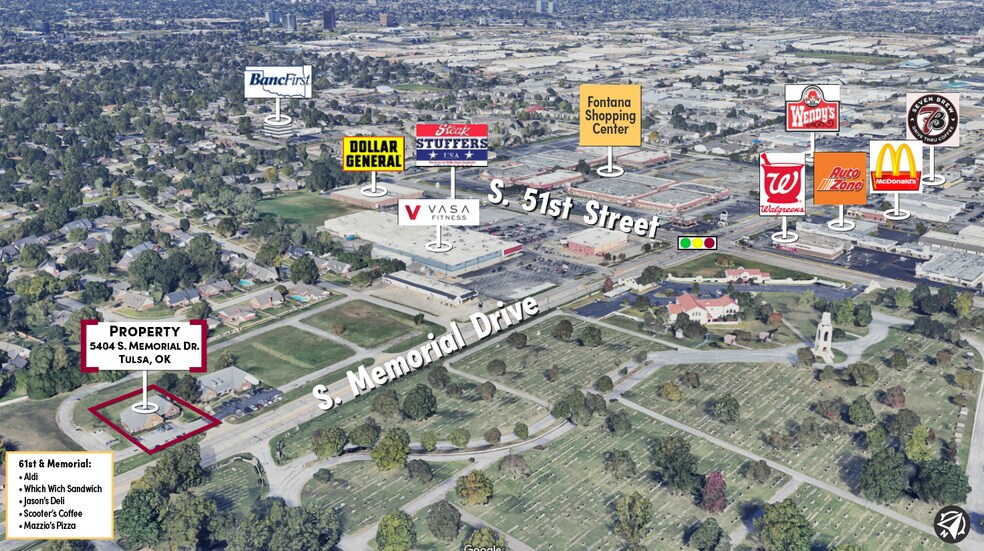 5404 S Memorial Dr, Tulsa, OK à louer - Aérien - Image 3 de 7