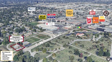 5404 S Memorial Dr, Tulsa, OK - AERIAL  map view