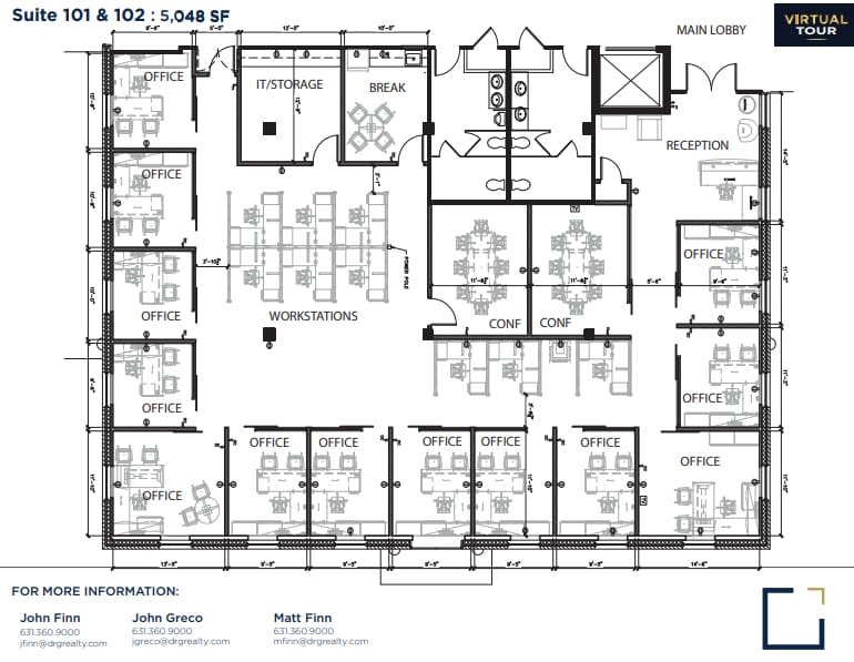 180 E Main St, Smithtown, NY à louer Plan d’étage- Image 1 de 2