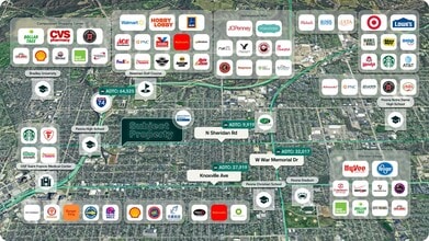 1902 N Sheridan Rd, Peoria, IL - AERIAL  map view